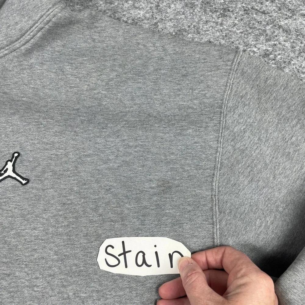 Jordan Zip Hoodie Mens 3XL Gray Jumpman Fleece Full Zip Sweatshirt